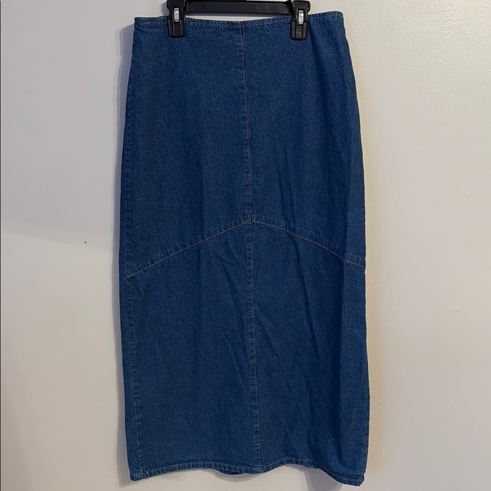 Vintage Studio Denim Midi Skirt Size 10 100% Cotton Made‎ in USA Blue